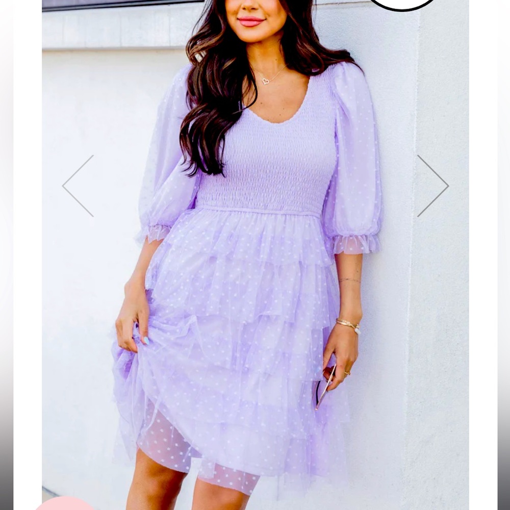 YOU MADE A REBEL PURPLE TIERED TULLE PUFF SLEEVE MINI DRESS